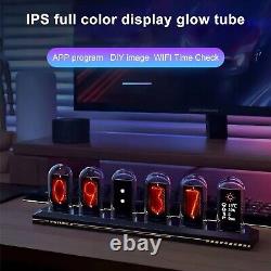 Nouvelle horloge à tube Nixie RGB LED qui s'illumine, écran couleur IPS pour décorer le bureau de jeu