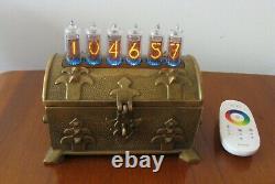Tubes Nixie Clock In14 Et Led Rgb En Laiton Vintage Case Par Monjibox Nixie