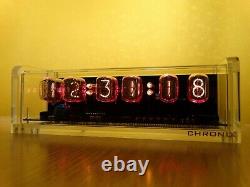Unique 6 X In-12 Nixie Tubes Horloge Boîtier Acrylique & Rétroéclairage Rouge & Alarme